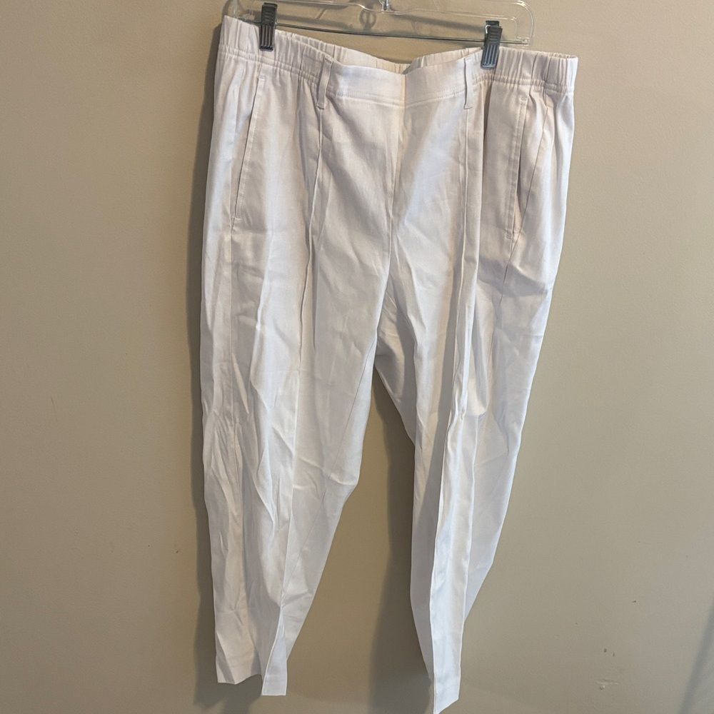 J Jill white linen blend pull on pants nwt size xl